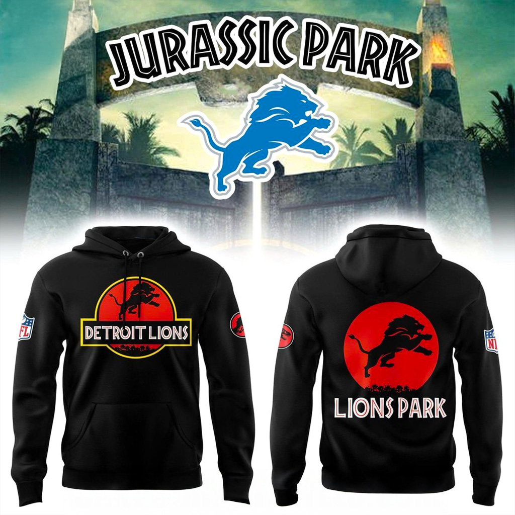 Detroit Lions Jurassic Park Hoodie Detroit Lions Merch Football Gifts For Men-1 Detroit Lions Jurassic Park Hoodie Detroit Lions Merch Football Gifts For Men-1