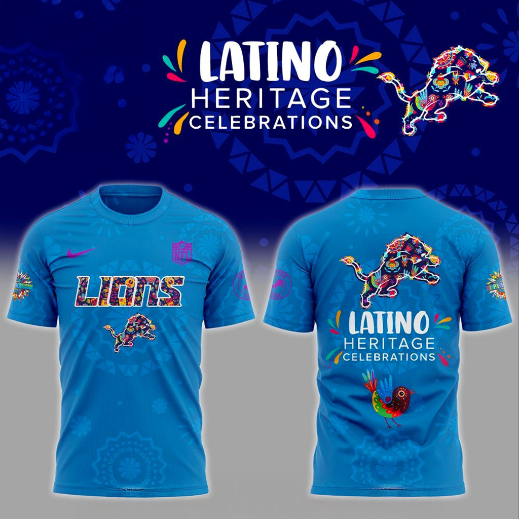 Detroit Lions Latino Heritage Celebrations 2025 T-Shirt Detroit Lions Merch Gift For Husband-1 Detroit Lions Latino Heritage Celebrations 2025 T-Shirt Detroit Lions Merch Gift For Husband-1