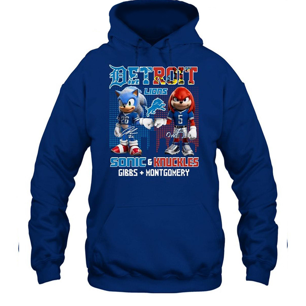 Detroit Lions Sonic And Knuckles Gibbs And Montgomery 2024 Hoodie Best Father's Day Gifts-1 Detroit Lions Sonic And Knuckles Gibbs And Montgomery 2024 Hoodie Best Father's Day Gifts-1