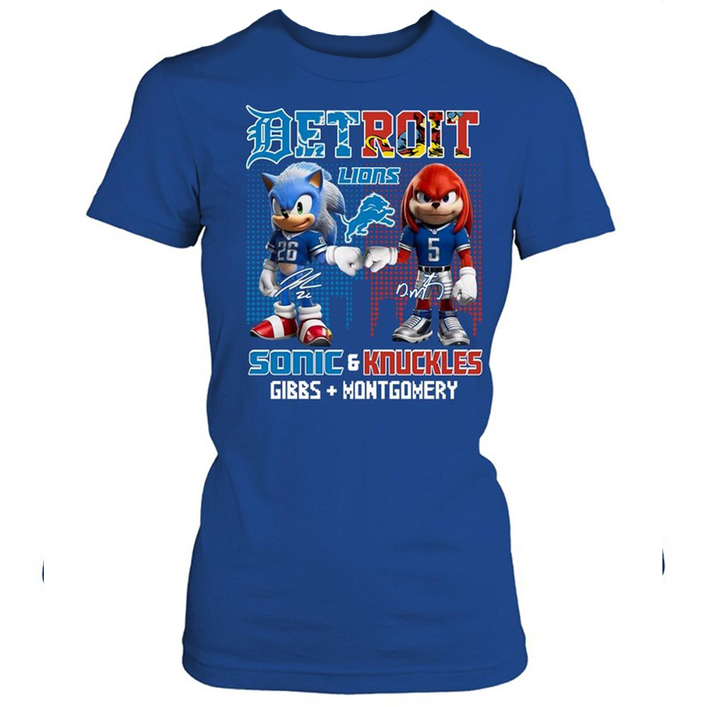 Detroit Lions Sonic And Knuckles Gibbs And Montgomery 2024 Hoodie Best Mother's Day Gifts-1