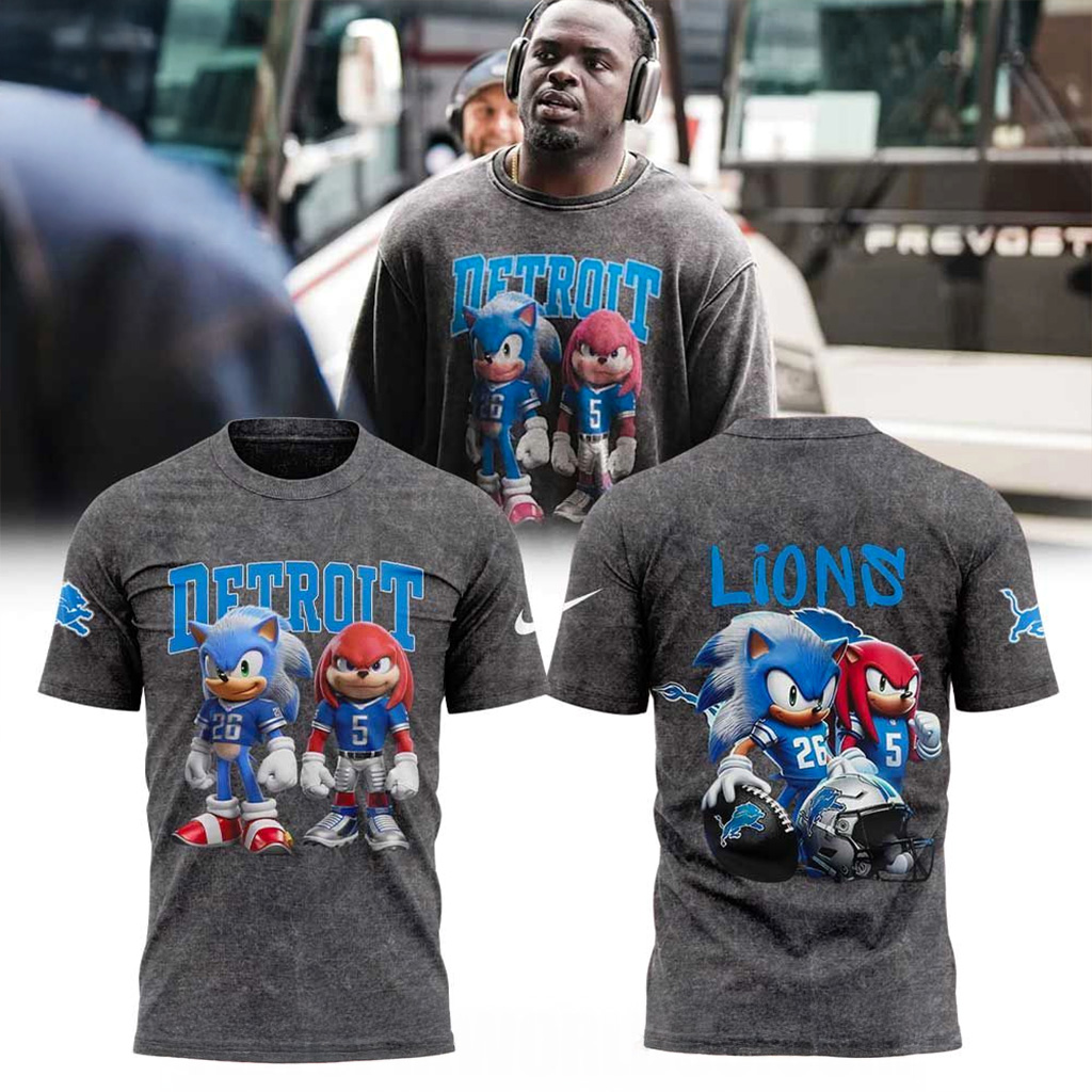 Detroit Lions Sonic And Knuckles T-Shirt Detroit Lions Merch Football Themed Gifts-1 Detroit Lions Sonic And Knuckles T-Shirt Detroit Lions Merch Football Themed Gifts-1