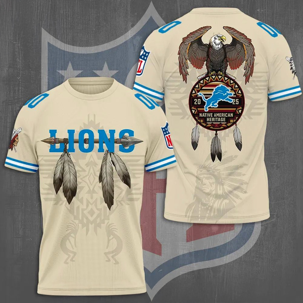 Detroit Lions X Native American Heritage Shirt Detroit Lions Merch Gift For Football Lovers-1