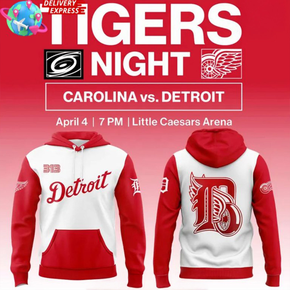 Detroit Red Wings Tigers Night 2025 Hoodie Best Father's Day Gifts-1 Detroit Red Wings Tigers Night 2025 Hoodie Best Father's Day Gifts-1