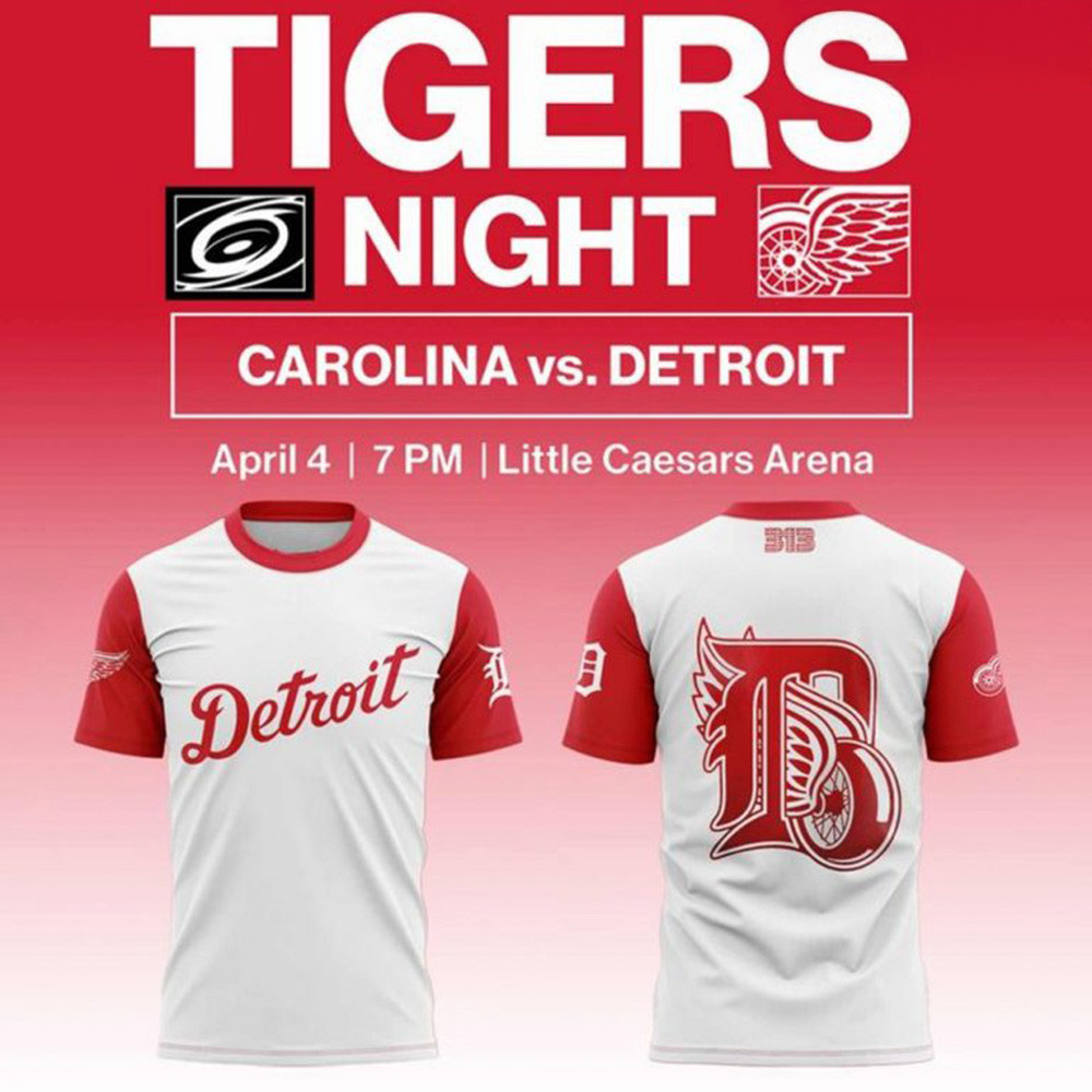 Detroit Red Wings Tigers Night 2025 Limited T-Shirt Dad Gifts For Father's Day 2025-1 Detroit Red Wings Tigers Night 2025 Limited T-Shirt Dad Gifts For Father's Day 2025-1