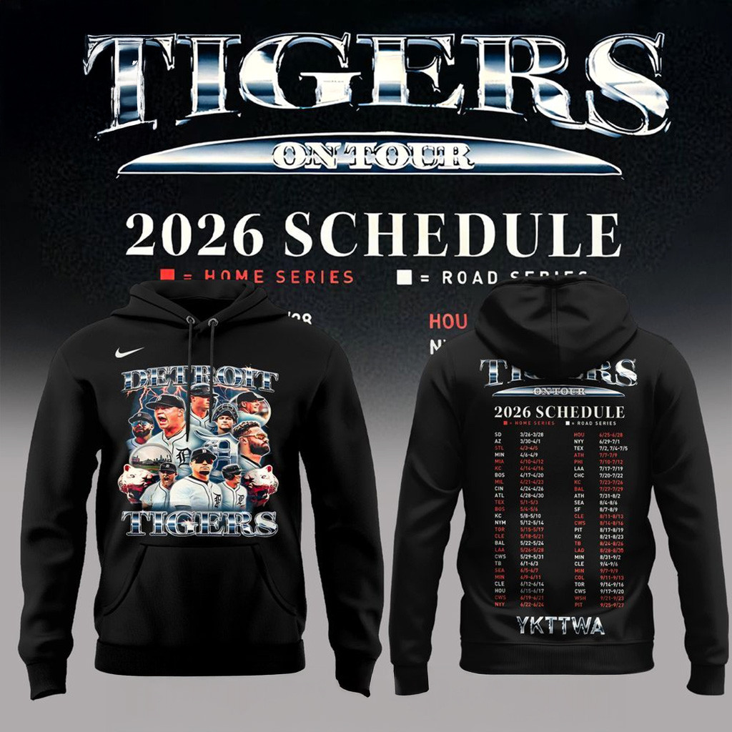Detroit Tigers On Tour 2026 Schedule Hoodie Detroit Tigers Merch Gifts For Men-1