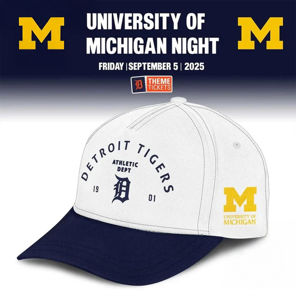 Detroit Tigers X Michigan Wolverines Night Game 2025 Hat Presents For Football Fans-1 Detroit Tigers X Michigan Wolverines Night Game 2025 Hat Presents For Football Fans-1