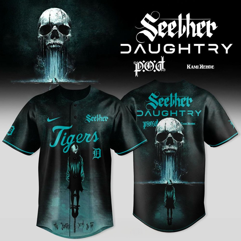 Detroit Tigers X Seether Daughtry Fall 2025 US Tour Jersey Detroit Tigers Merch Fan Gifts-1 Detroit Tigers X Seether Daughtry Fall 2025 US Tour Jersey Detroit Tigers Merch Fan Gifts-1