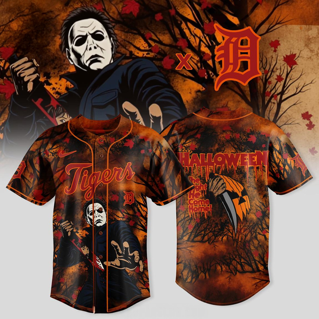 Detroit Tigers x Michael Myers 2025 Halloween Jersey Detroit Tigers Merch Gift For Brother-1