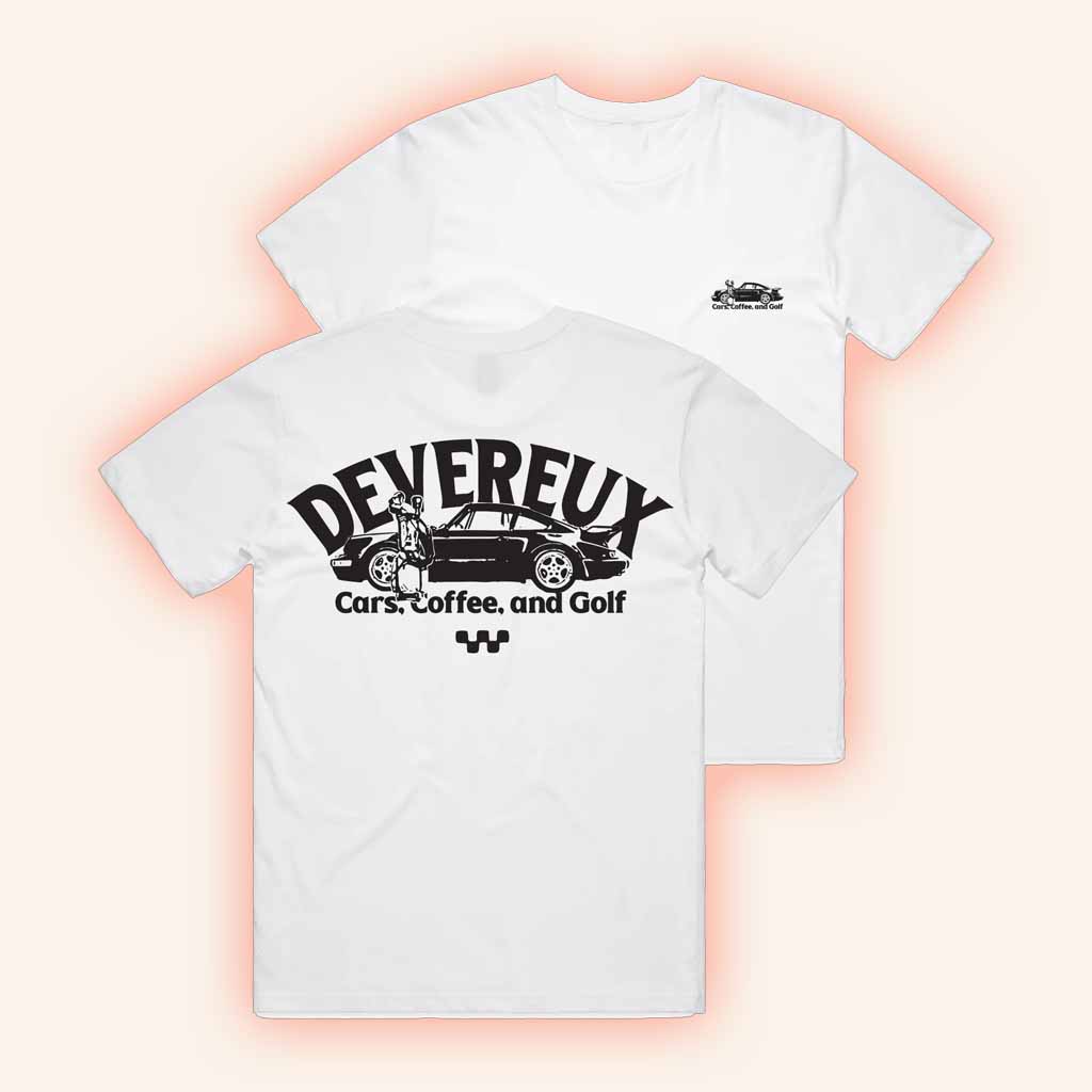 Devereux Golf Merch Cars Coffee And Golf White T-Shirt Birthday Gift Ideas For Husband-1 Devereux Golf Merch Cars Coffee And Golf White T-Shirt Birthday Gift Ideas For Husband-1