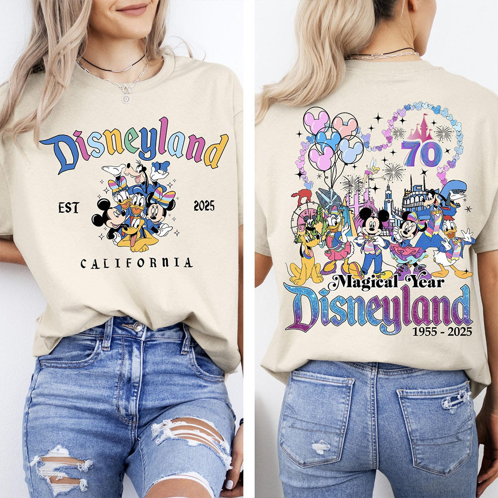 Disneyland 70Th Anniversary Merch Mickey And Friends Disneyland 70th Anniversary T-Shirt-1 Disneyland 70Th Anniversary Merch Mickey And Friends Disneyland 70th Anniversary T-Shirt-1