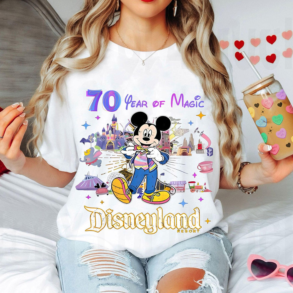 Disneyland 70th Anniversary Merch 70 Year Of Magic Disneyland T-Shirt Mothers Day Presents-1 Disneyland 70th Anniversary Merch 70 Year Of Magic Disneyland T-Shirt Mothers Day Presents-1