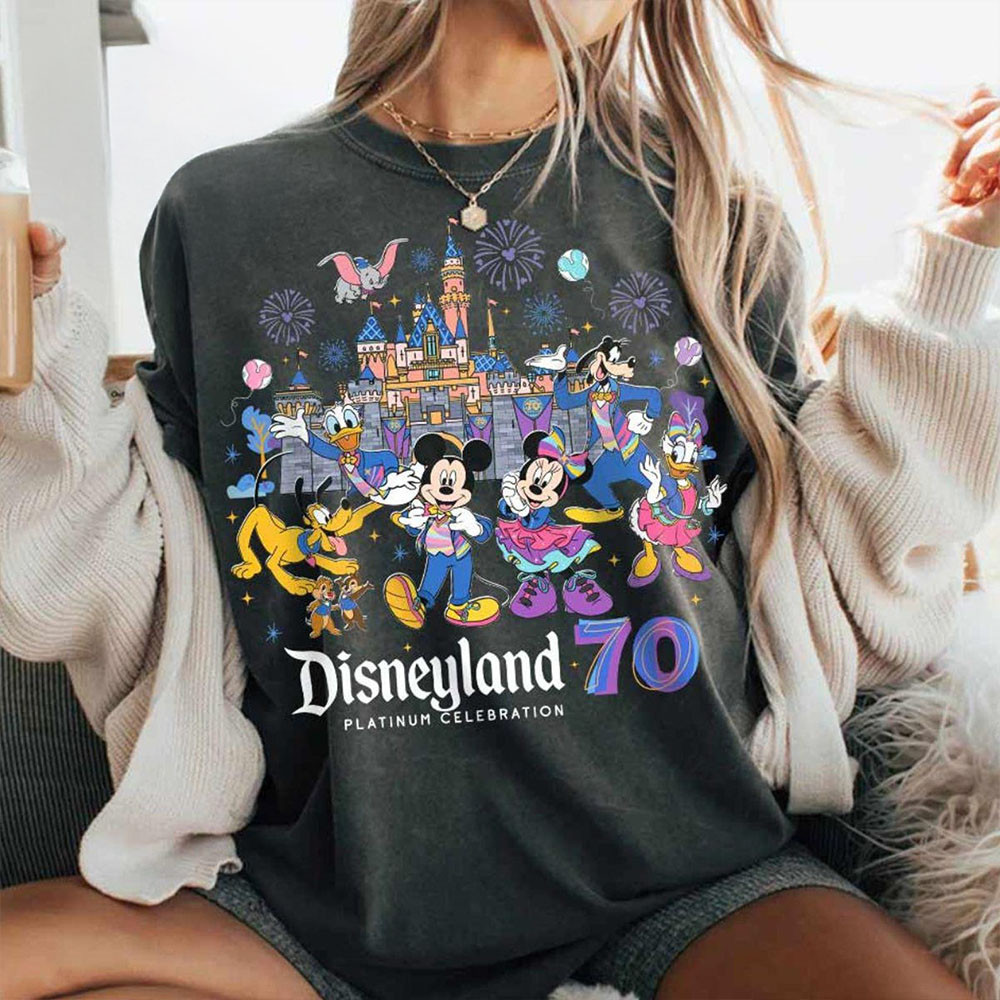 Disneyland 70th Anniversary Merch Disneyland 70th Anniversary T-Shirt Mother's Day Gifts For Fan-1 Disneyland 70th Anniversary Merch Disneyland 70th Anniversary T-Shirt Mother's Day Gifts For Fan-1