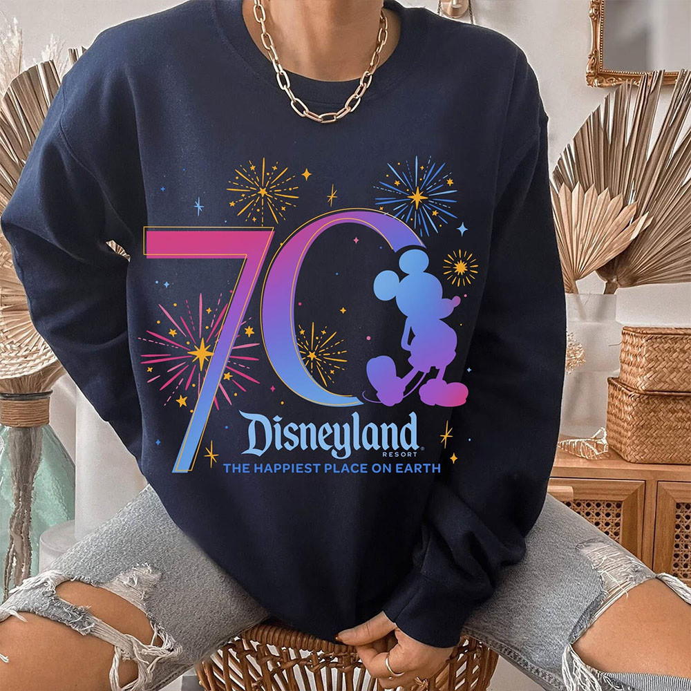 Disneyland 70th Anniversary Merch Mickey Mouse Anniversary Sweatshirt Mother's Day Gifts For Fan-1 Disneyland 70th Anniversary Merch Mickey Mouse Anniversary Sweatshirt Mother's Day Gifts For Fan-1