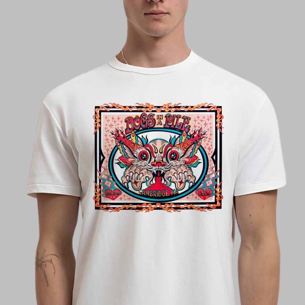 Dogs In A Pile Poster For Show In Cambridge Massachusetts On December 13 And 14 2024 T-Shirt Dogs In A Pile Merch Fans Gifts-1