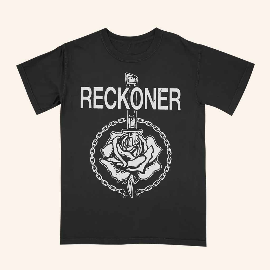 Double Helix Records Merch Reckoner She Is The Knife Black T-Shirt Xmas Gifts For Her-1