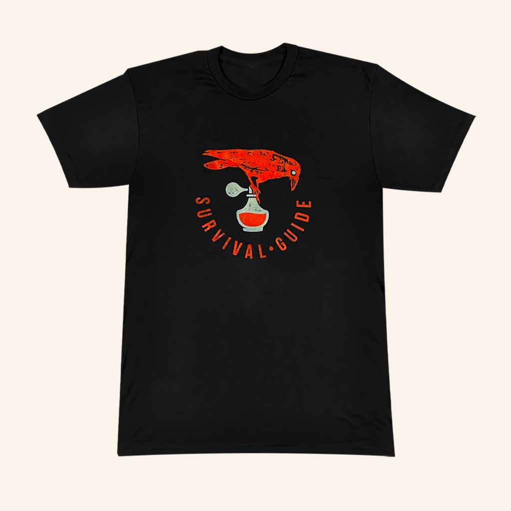 Double Helix Records Merch Survival Guide Crow Black T-Shirt Christmas Gift Ideas For Men-1