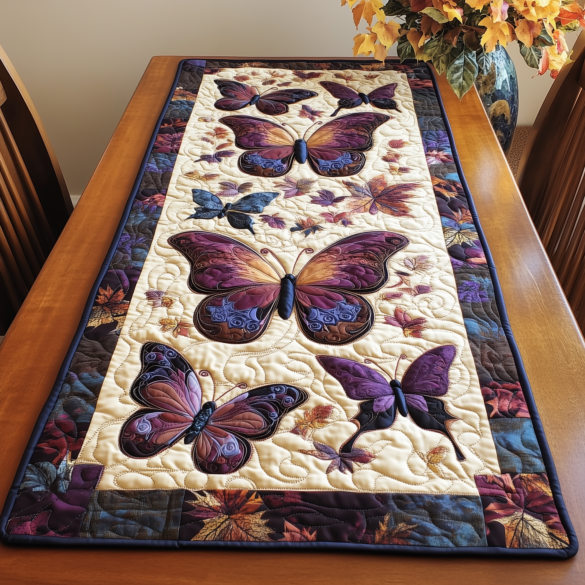 Dreamy Butterfly Quilted Table Runner Butterfly Themed Gifts For Adults-1