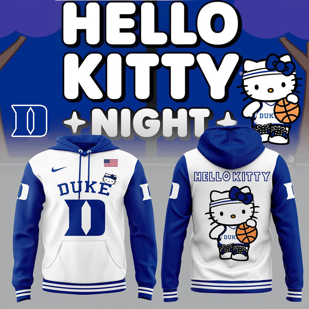 Duke Blue Devils 2024 Hello Kitty Basketball Gameday Ready Hoodie Great Father's Day Gifts-1 Duke Blue Devils 2024 Hello Kitty Basketball Gameday Ready Hoodie Great Father's Day Gifts-1