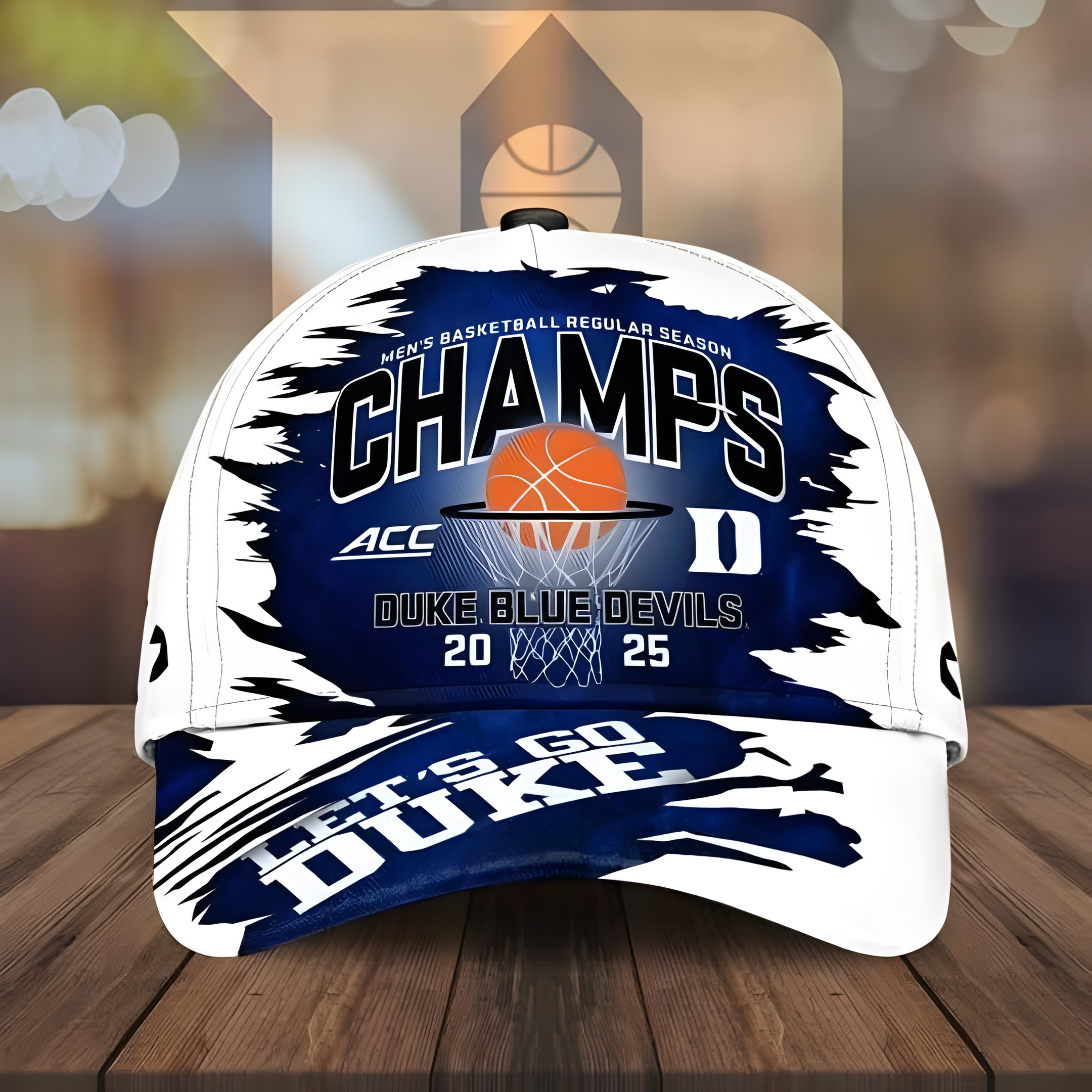 Duke Blue Devils ACC Championship Hat 2025 Men's Basketball Champions Let's Go Duke Cap-1 Duke Blue Devils ACC Championship Hat 2025 Men's Basketball Champions Let's Go Duke Cap-1