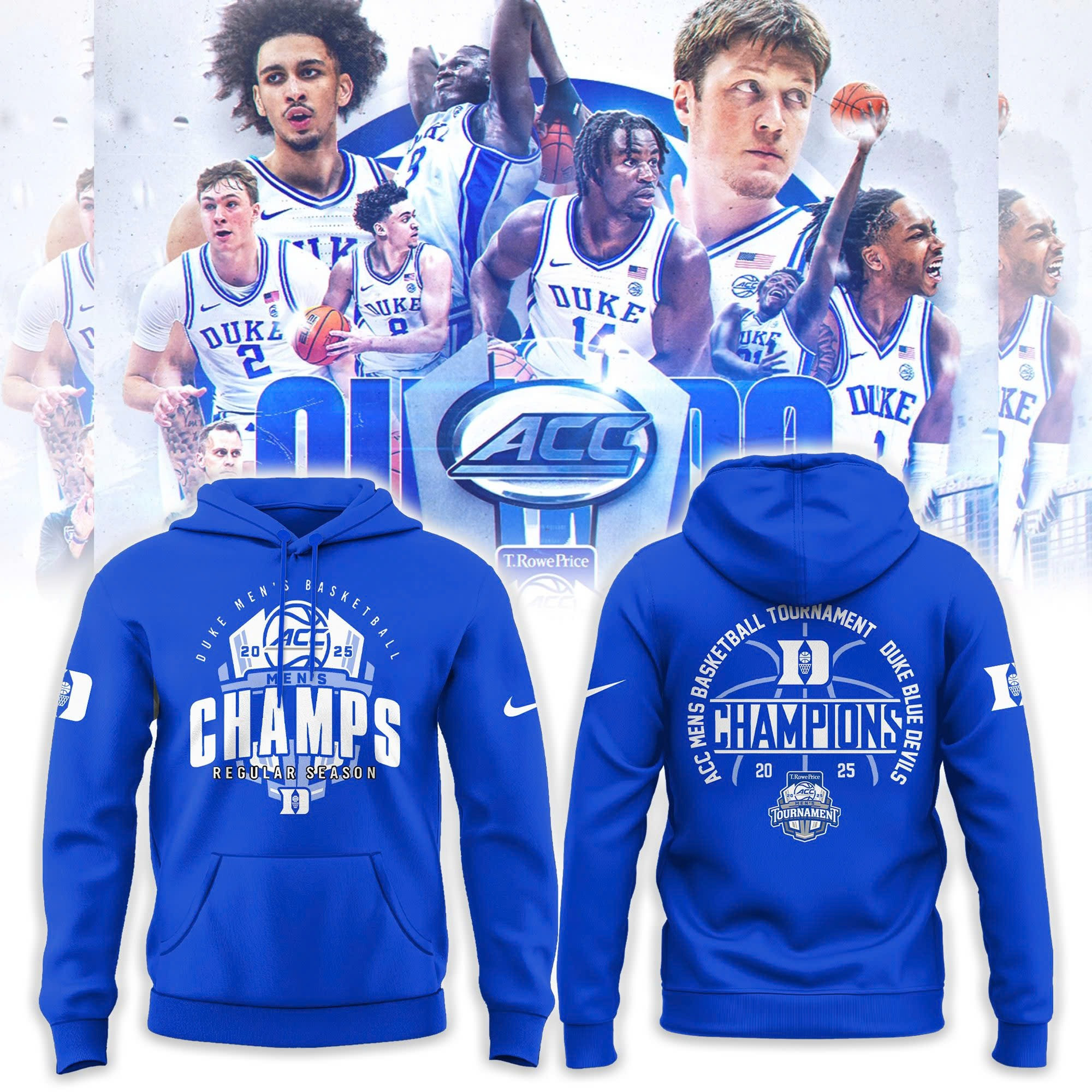 Duke Blue Devils ACC Championship Hoodie 2025 Men's Basketball Champions Apparel Best Gifts-1 Duke Blue Devils ACC Championship Hoodie 2025 Men's Basketball Champions Apparel Best Gifts-1