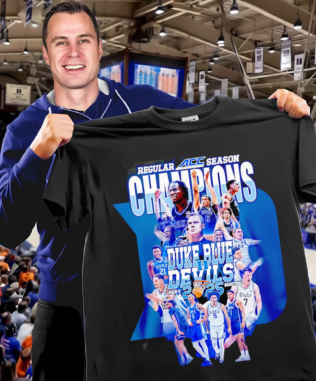Duke Blue Devils ACC Championship Shirt 2025 Men's Basketball Champions Merch Best Gifts-1 Duke Blue Devils ACC Championship Shirt 2025 Men's Basketball Champions Merch Best Gifts-1