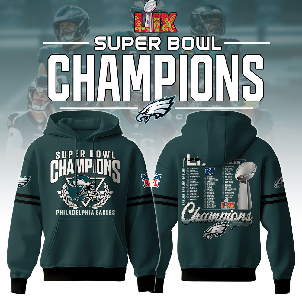 Eagles Super Bowl Champions Hoodie 2025 Philadelphia Eagles Championships Won Apparel-1 Eagles Super Bowl Champions Hoodie 2025 Philadelphia Eagles Championships Won Apparel-1