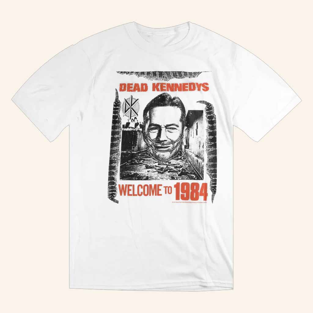 Easy Partners Merch Dead Kennedys Welcome To 1984 White T-Shirt Music Gift Ideas For Guys-1 Easy Partners Merch Dead Kennedys Welcome To 1984 White T-Shirt Music Gift Ideas For Guys-1