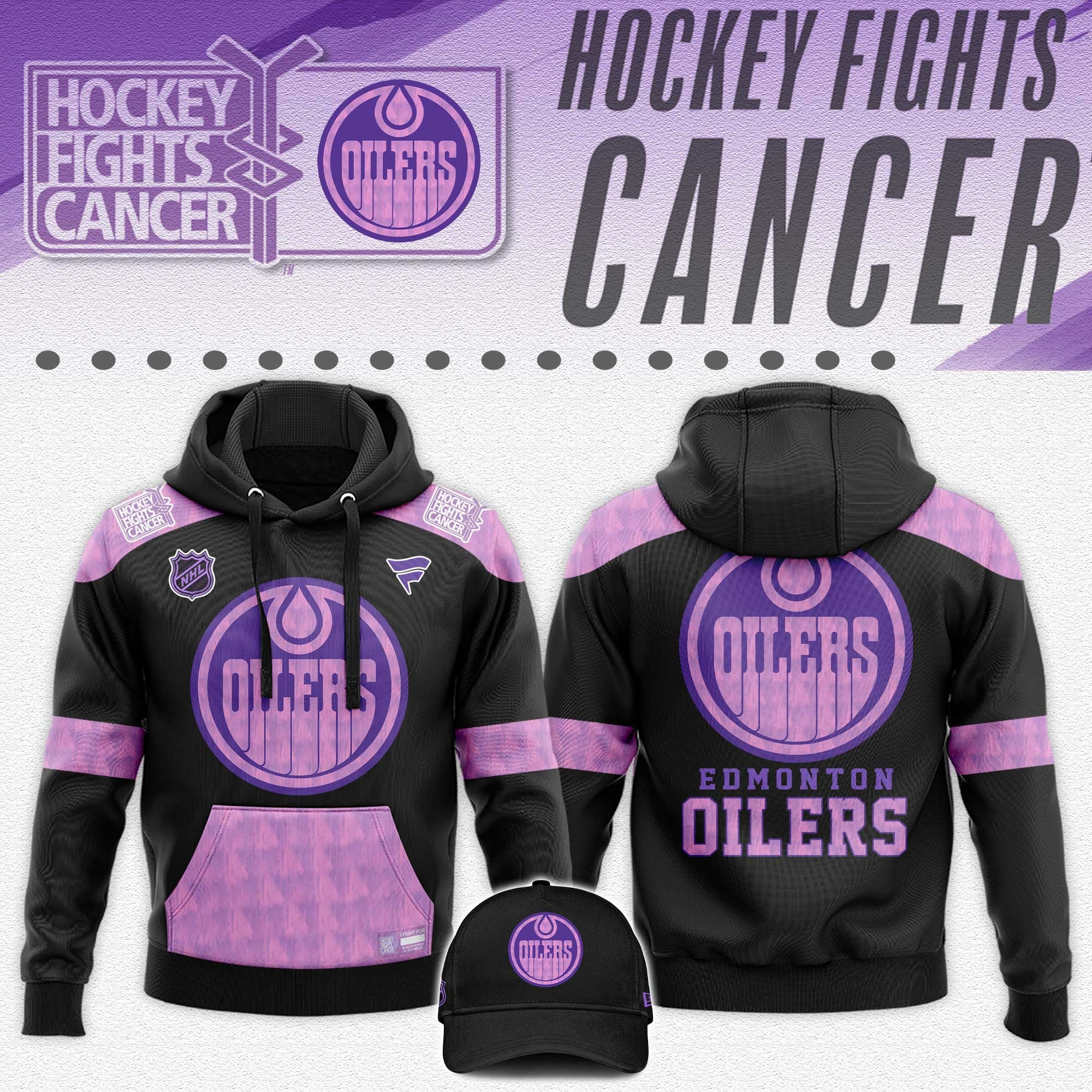 Edmonton Oilers Hockey Fights Cancer Hoodie Support Cancer Awareness Month Fan Gifts Edmonton Oilers Hockey Fights Cancer Hoodie Support Cancer Awareness Month Fan Gifts