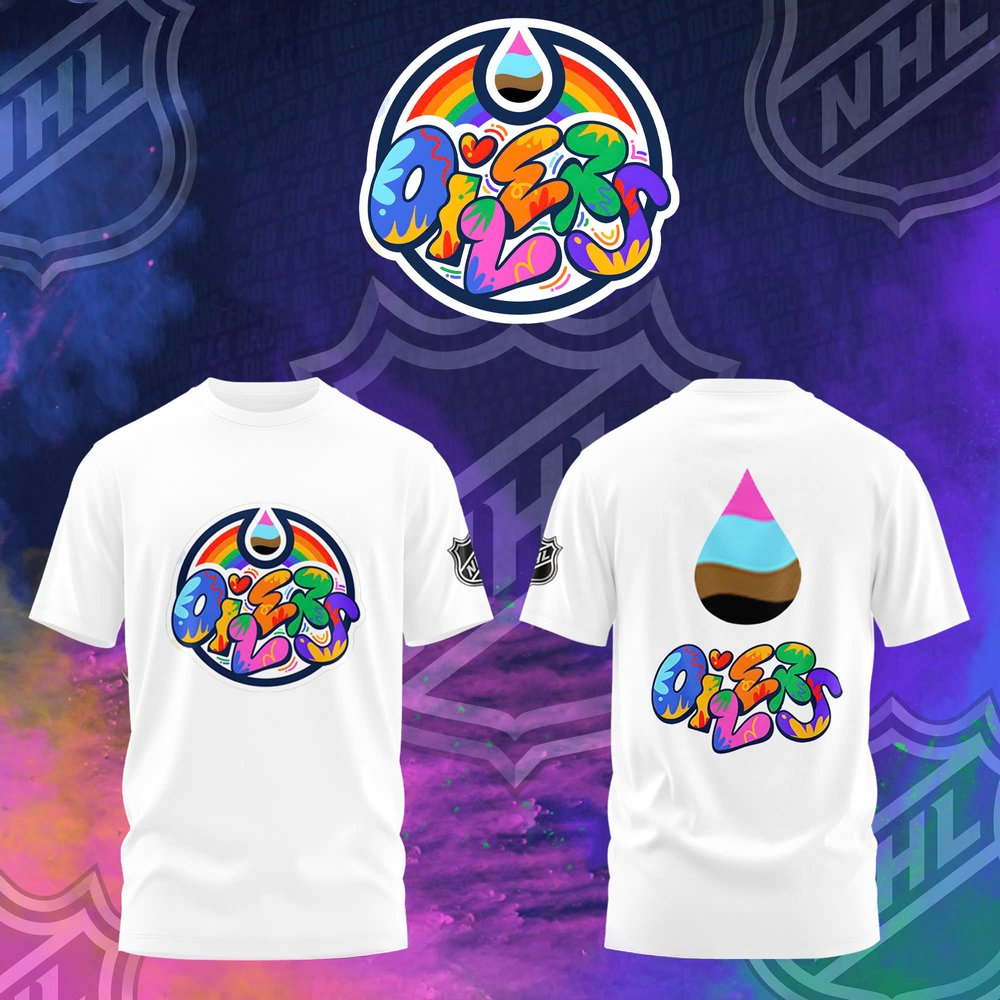 Edmonton Oilers x Pride Heritage Night White T-Shirt Edmonton Oilers Merch Good Gifts For Dads-1 Edmonton Oilers x Pride Heritage Night White T-Shirt Edmonton Oilers Merch Good Gifts For Dads-1