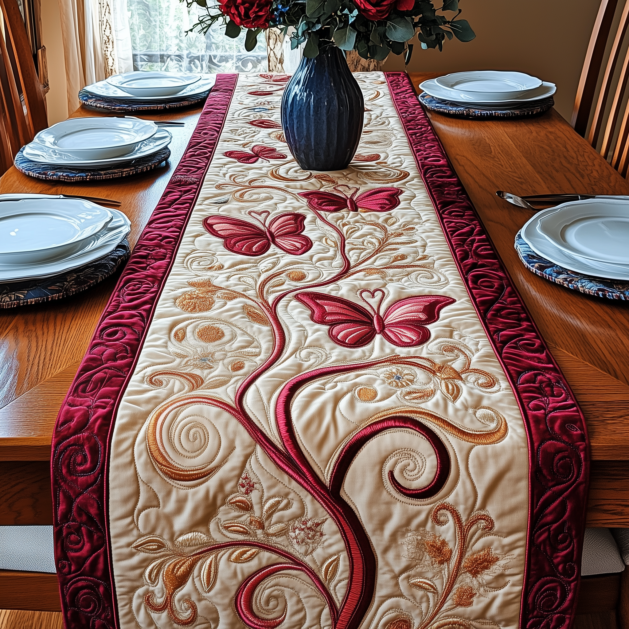 Elegance in Flight Quilted Table Runner Best Valentine Gift For Boyfriend-1 Elegance in Flight Quilted Table Runner Best Valentine Gift For Boyfriend-1
