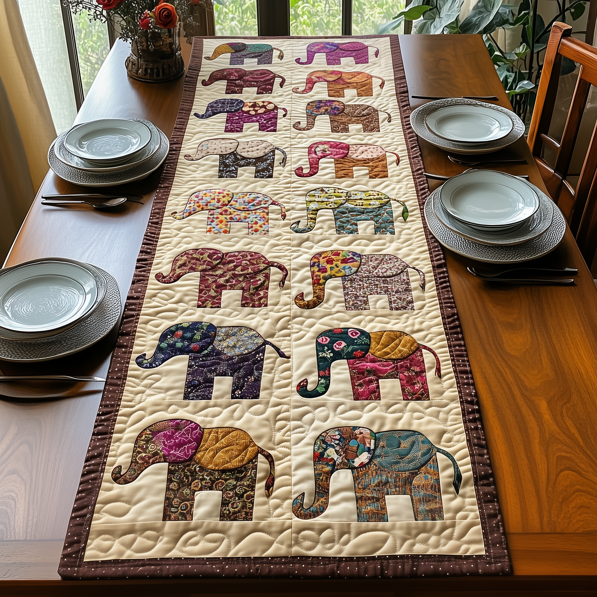 Elephant Parade Quilted Table Runner Valentine Best Gifts For Elephant Lovers-1 Elephant Parade Quilted Table Runner Valentine Best Gifts For Elephant Lovers-1