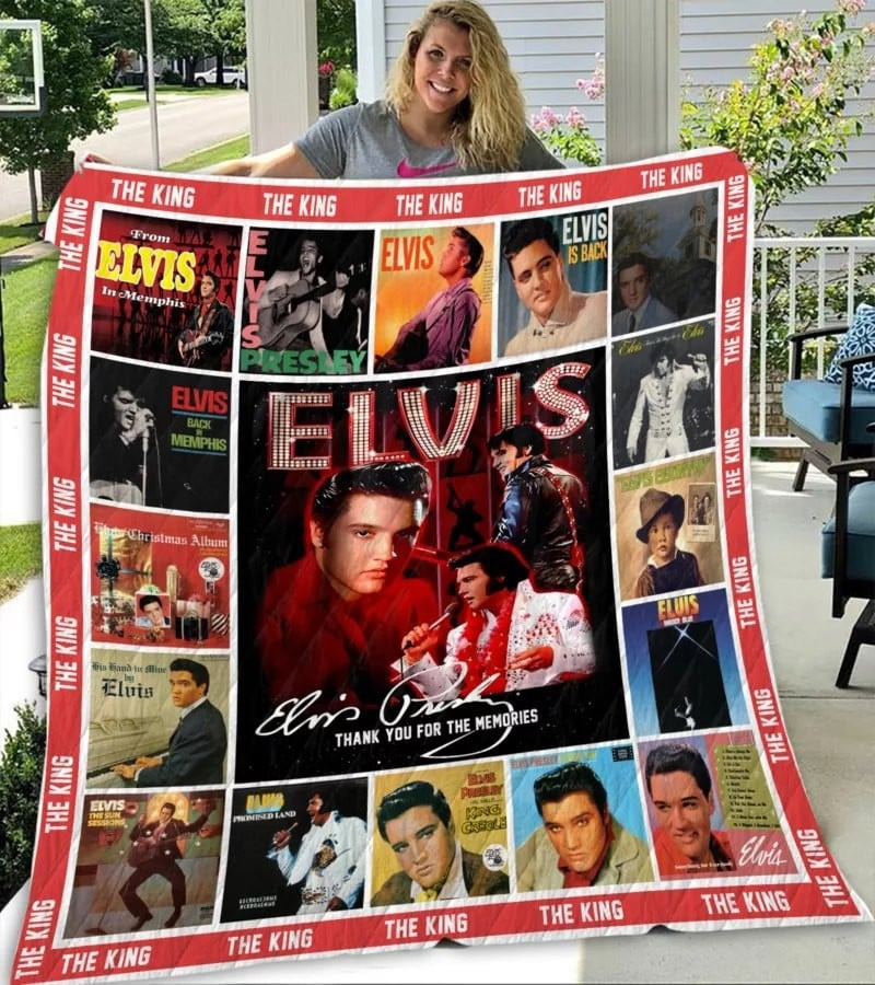 Elvis Presley Thank You For The Memories Quilt Blanket Gifts For Elvis Lovers For Him Her-1 Elvis Presley Thank You For The Memories Quilt Blanket Gifts For Elvis Lovers For Him Her-1