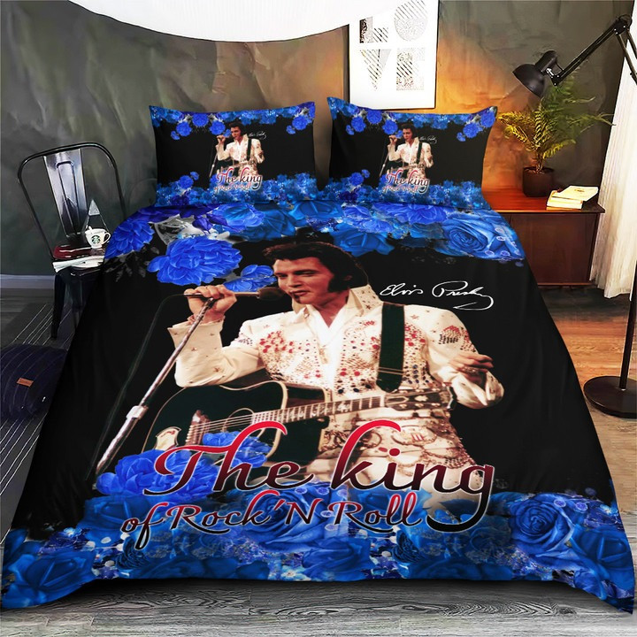 Elvis Presley The King Of Rock N Roll Bedding Set Duvet Cover Themed Gifts For Fans-1 Elvis Presley The King Of Rock N Roll Bedding Set Duvet Cover Themed Gifts For Fans-1