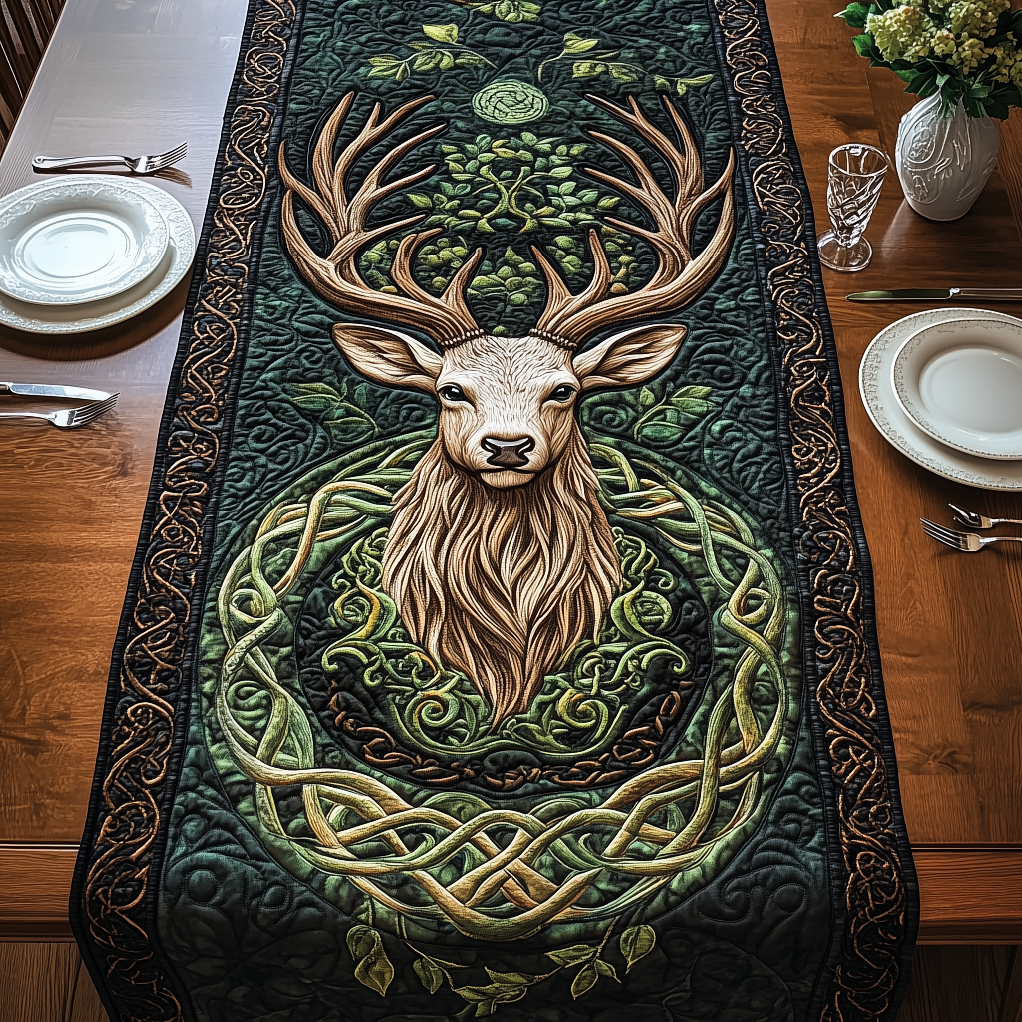 Enchanted Woodland Spirit Quilted Table Runner Valentine Day Ideas For Women-1 Enchanted Woodland Spirit Quilted Table Runner Valentine Day Ideas For Women-1