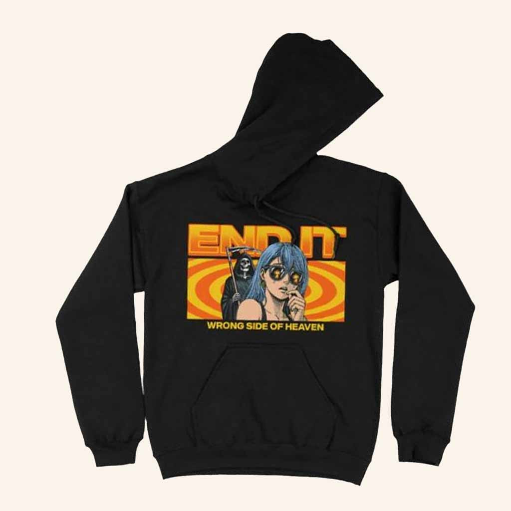 End It Merch Reaper Girl Wrong Side Of Heaven Hoodie Christmas Present For Friend-1