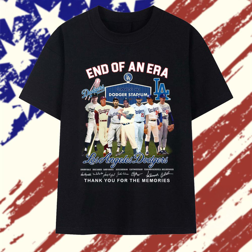 End Of An Era Los Angeles Dodgers 2025 MLB Legends Stadium T-Shirt Dodgers Merch Fan Gifts-1