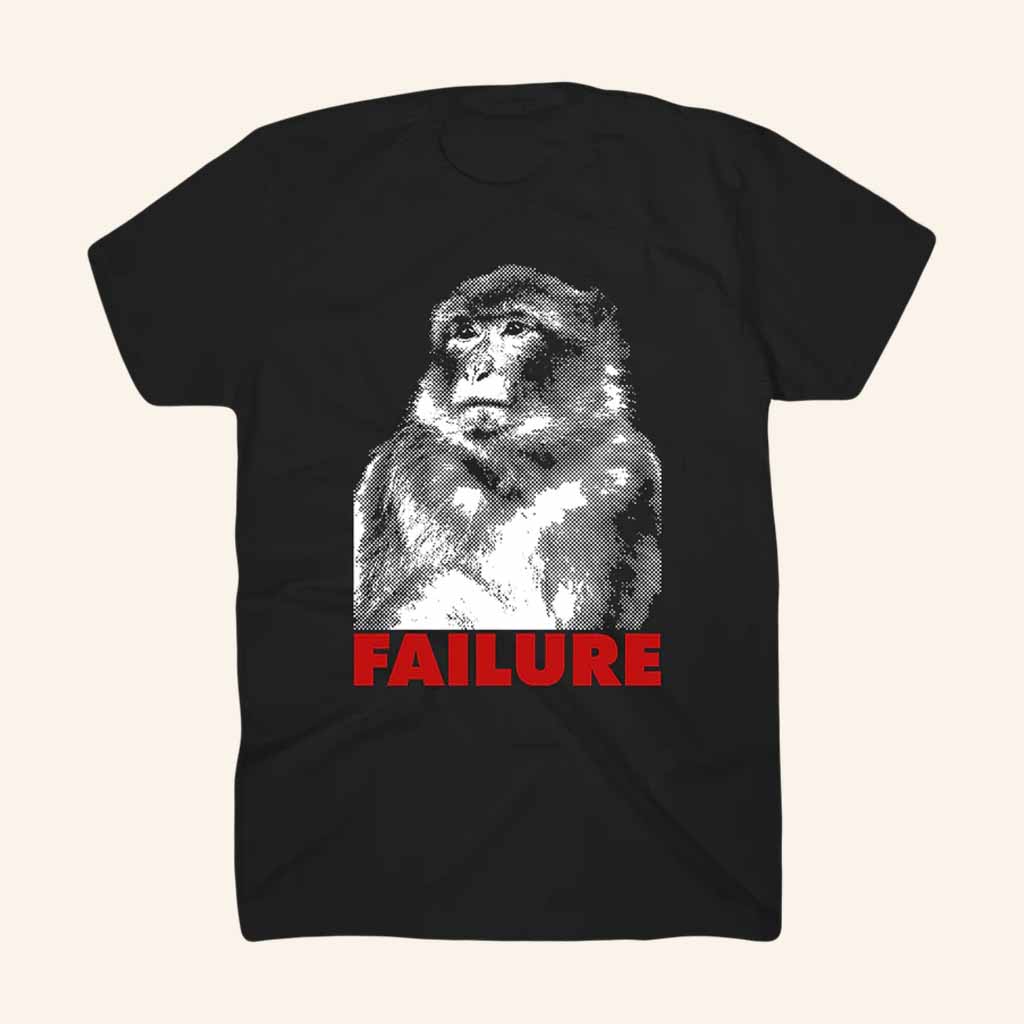 Failure Merch Macaque Black T-Shirt Unique Christmas Gifts For Men-1
