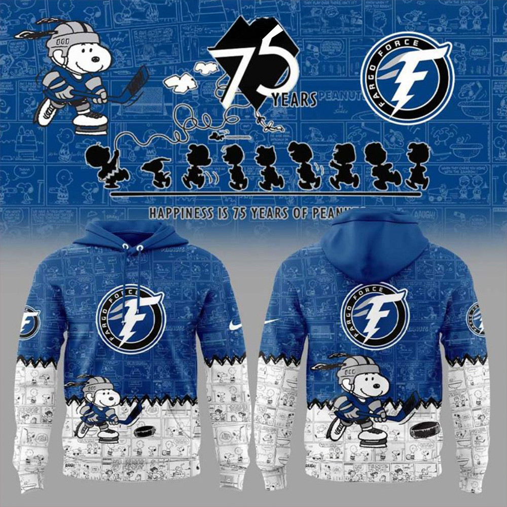Fargo Force 75th Anniversary Snoopy Peanuts Hoodie Fargo Force Merch Gifts For Father's Day-1 Fargo Force 75th Anniversary Snoopy Peanuts Hoodie Fargo Force Merch Gifts For Father's Day-1