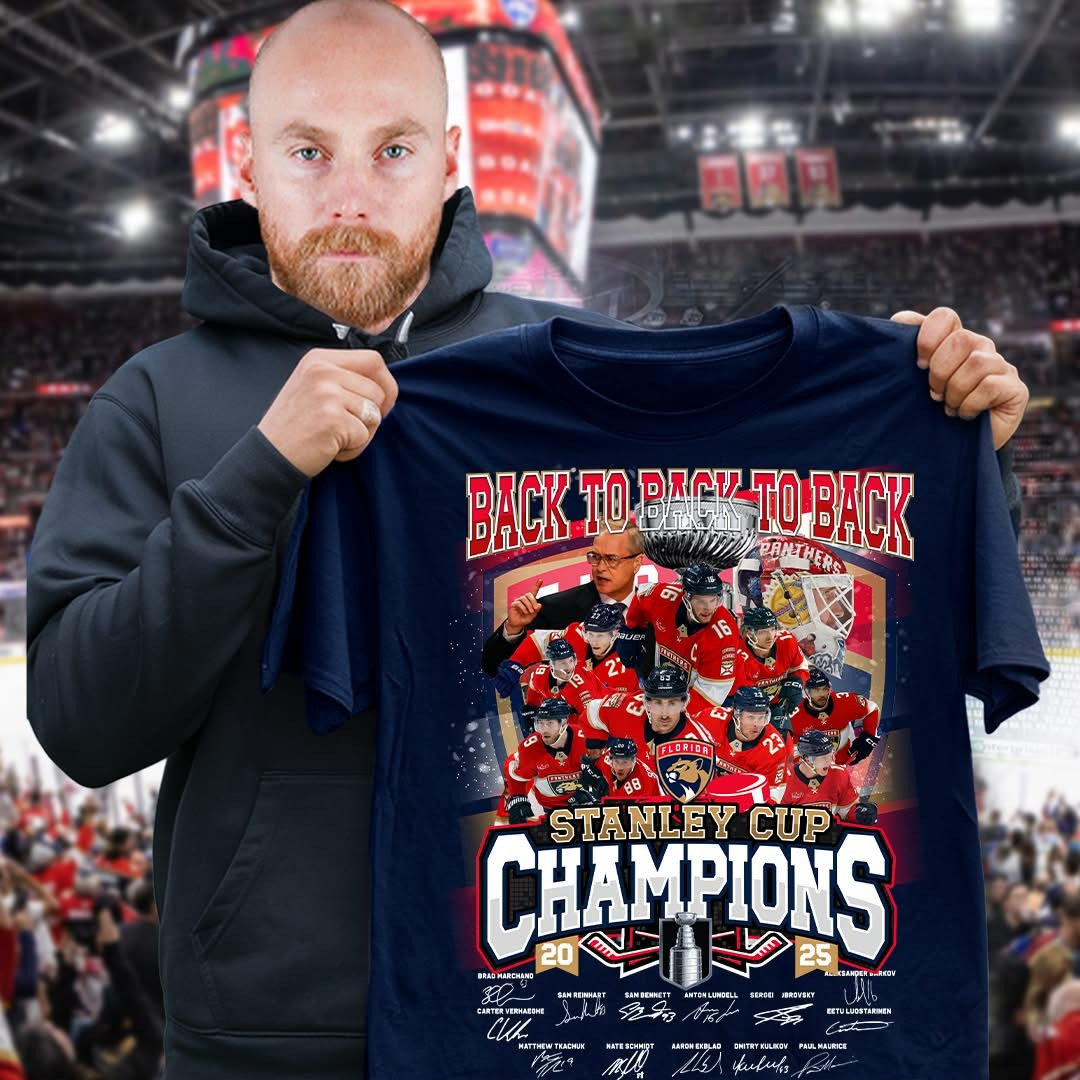 Florida Panthers Stanley Cup Champions 2025 T-Shirt Back To Back Hockey Lovers NFL Merch-1
