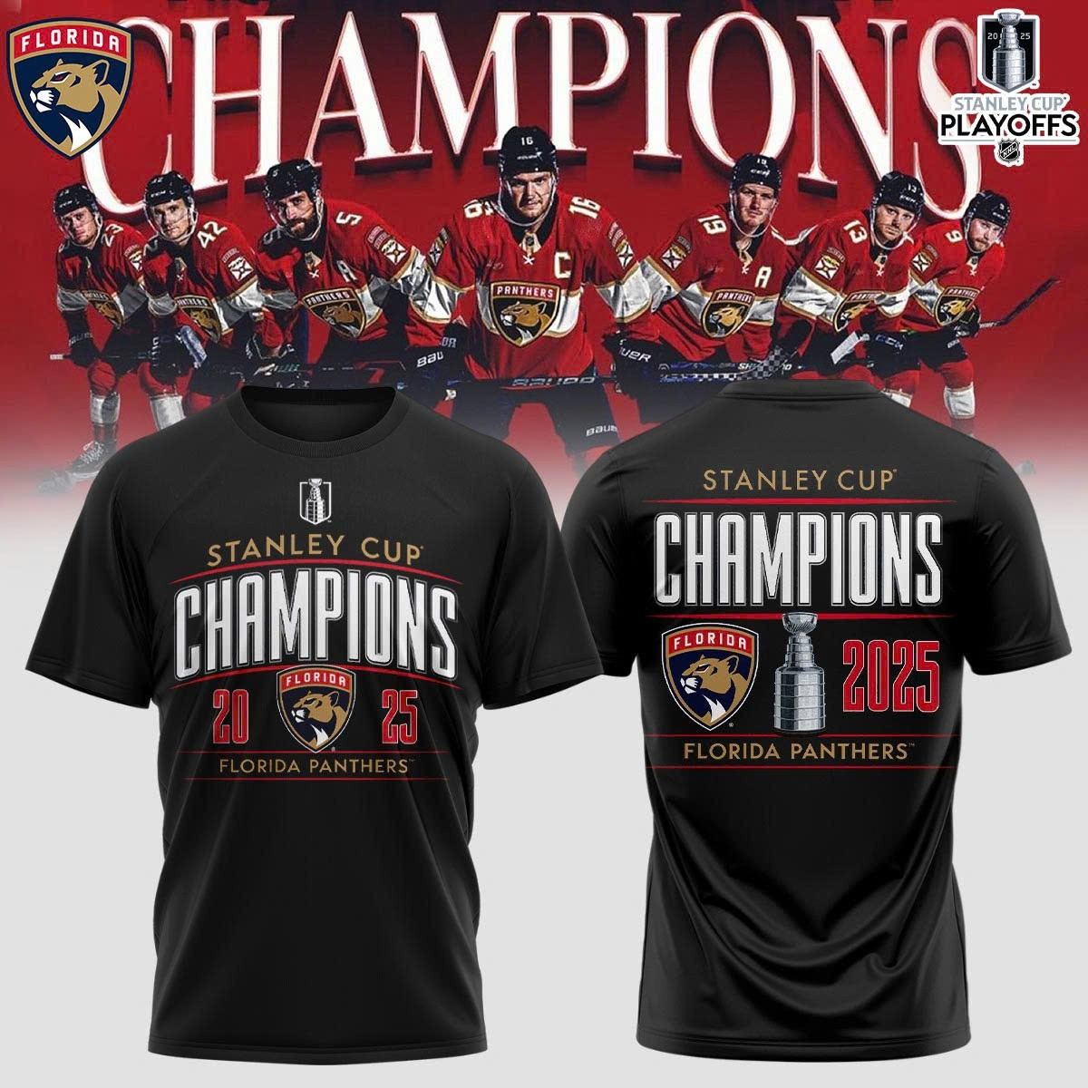 Florida Panthers Stanley Cup Champions 2025 T-Shirt NFL Merch Good Gifts For Hockey Lovers-1 Florida Panthers Stanley Cup Champions 2025 T-Shirt NFL Merch Good Gifts For Hockey Lovers-1