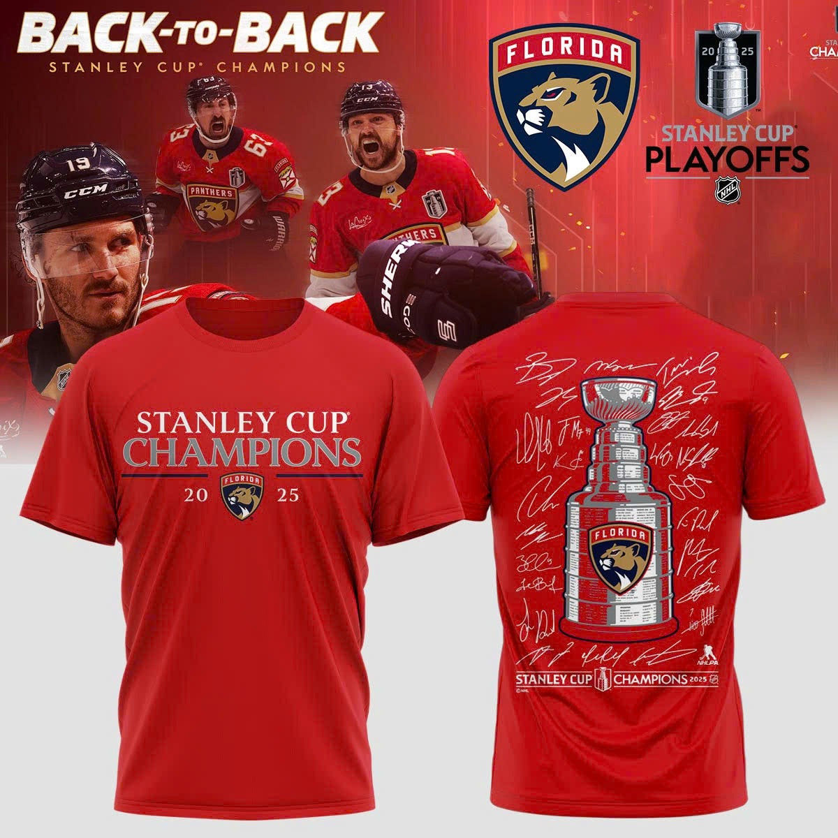 Florida Panthers Stanley Cup Champions 2025 T-Shirt Signature Hockey Fan Lovers NFL Merch-1 Florida Panthers Stanley Cup Champions 2025 T-Shirt Signature Hockey Fan Lovers NFL Merch-1