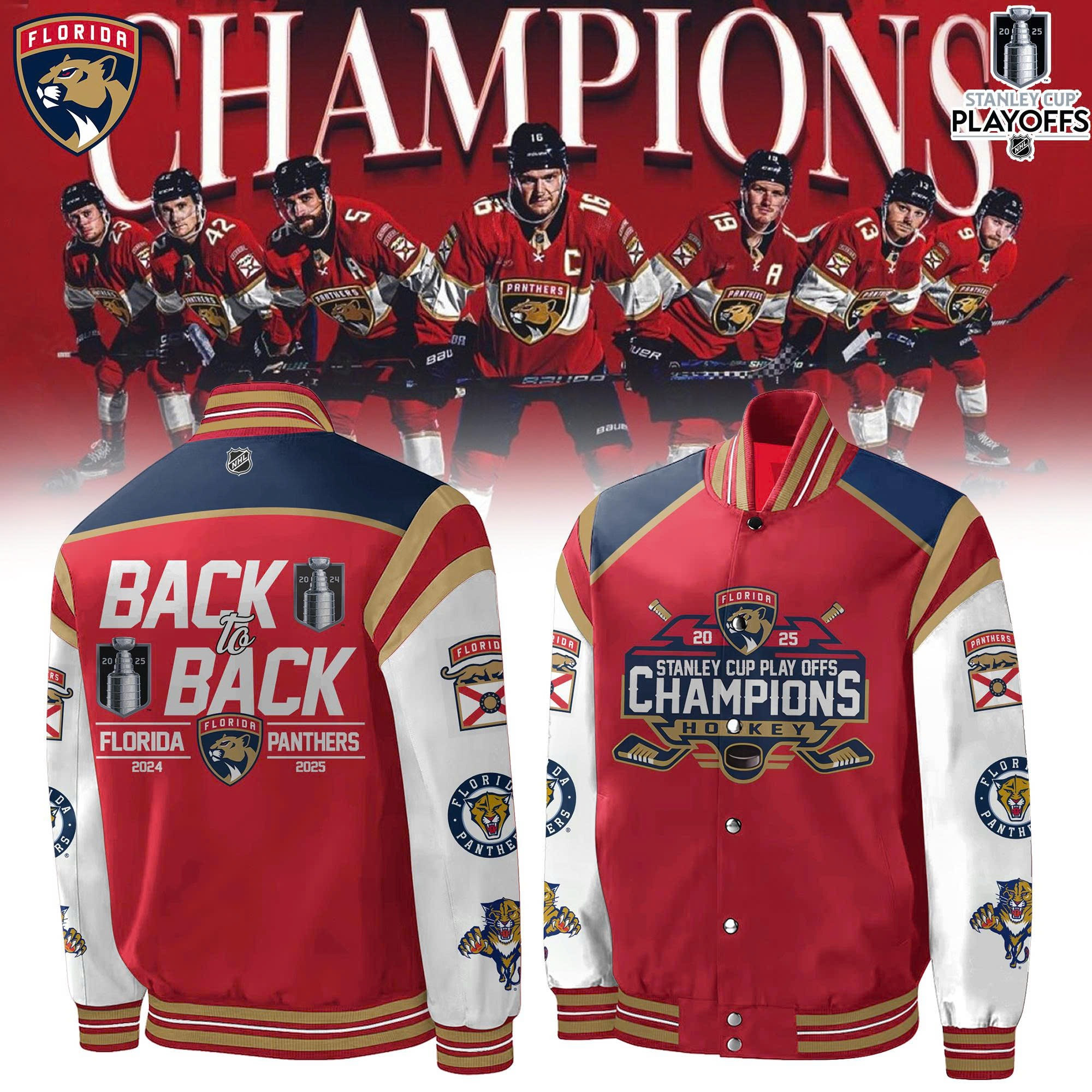 Florida Panthers Stanley Cup Champions 2025 Varsity Jacket NFL Merch Hockey Fan Gear Gifts-1 Florida Panthers Stanley Cup Champions 2025 Varsity Jacket NFL Merch Hockey Fan Gear Gifts-1