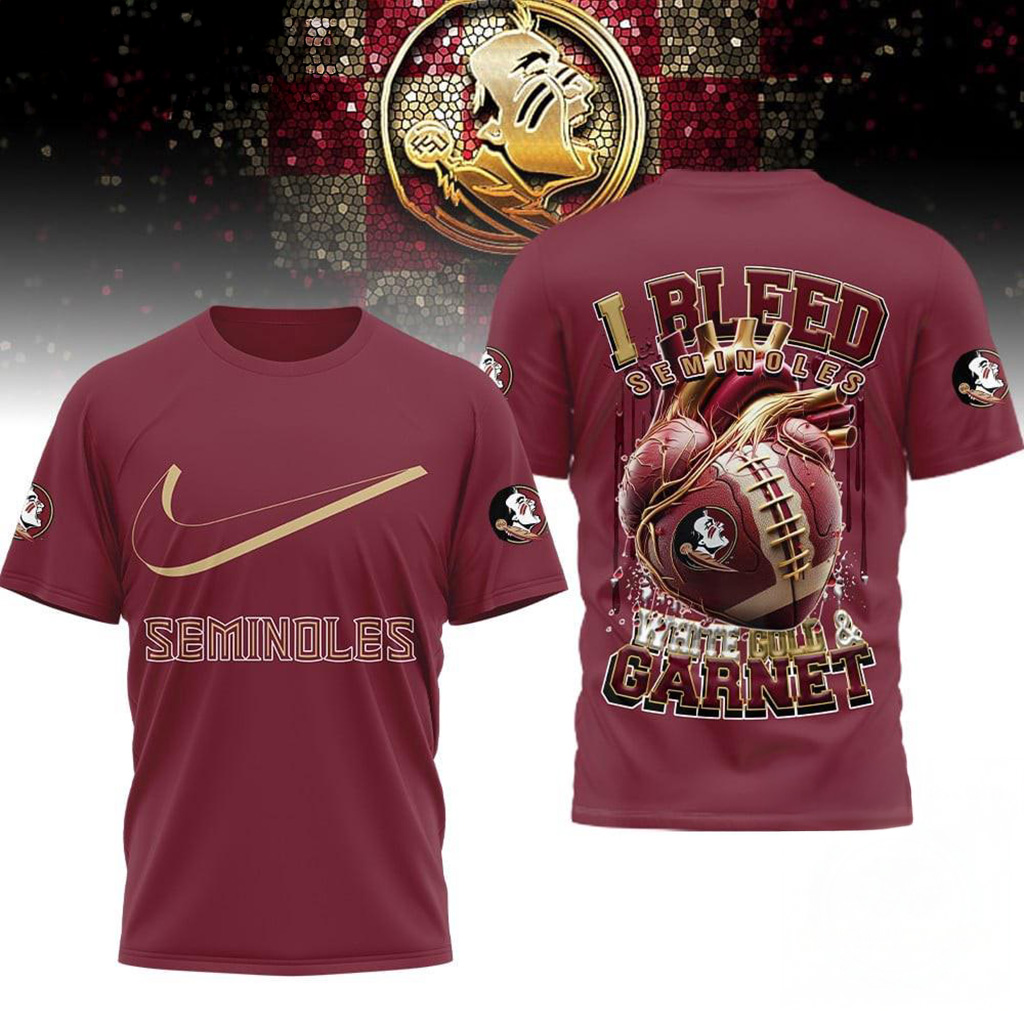 Florida State Seminoles 2025 NCAA I Bleed Shirt Seminoles Merch Football Related Gifts-1