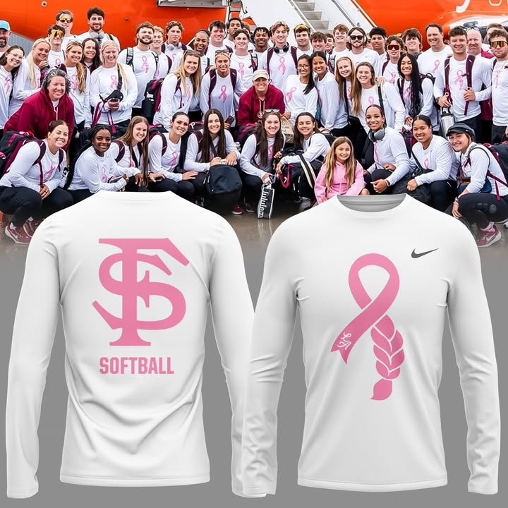 Florida State Seminoles Baseball Pink Ribbon Long Sleeve Shirt FSU Apparel Gifts For Her-1 Florida State Seminoles Baseball Pink Ribbon Long Sleeve Shirt FSU Apparel Gifts For Her-1