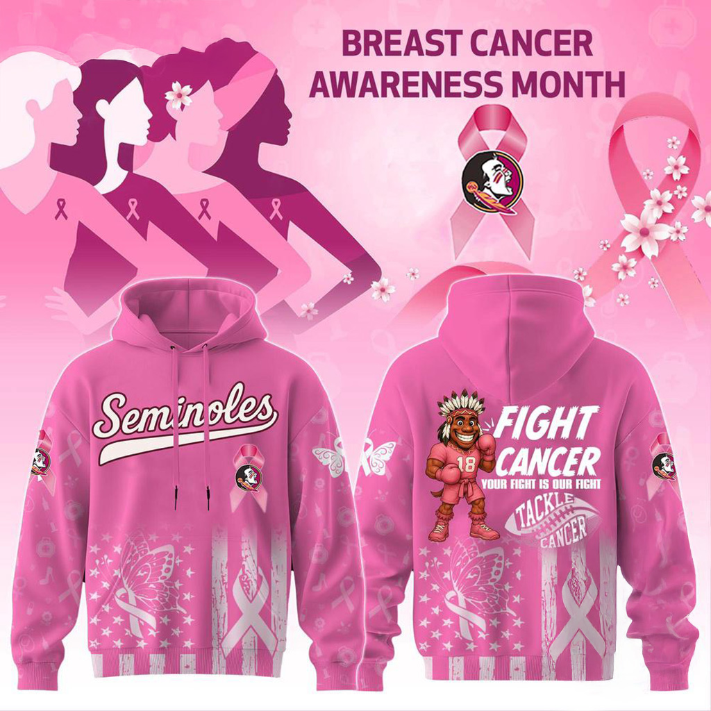 Florida State Seminoles Your Fight Is Our Fight Tackle Cancer 2025 Hoodie Seminoles Merch-1