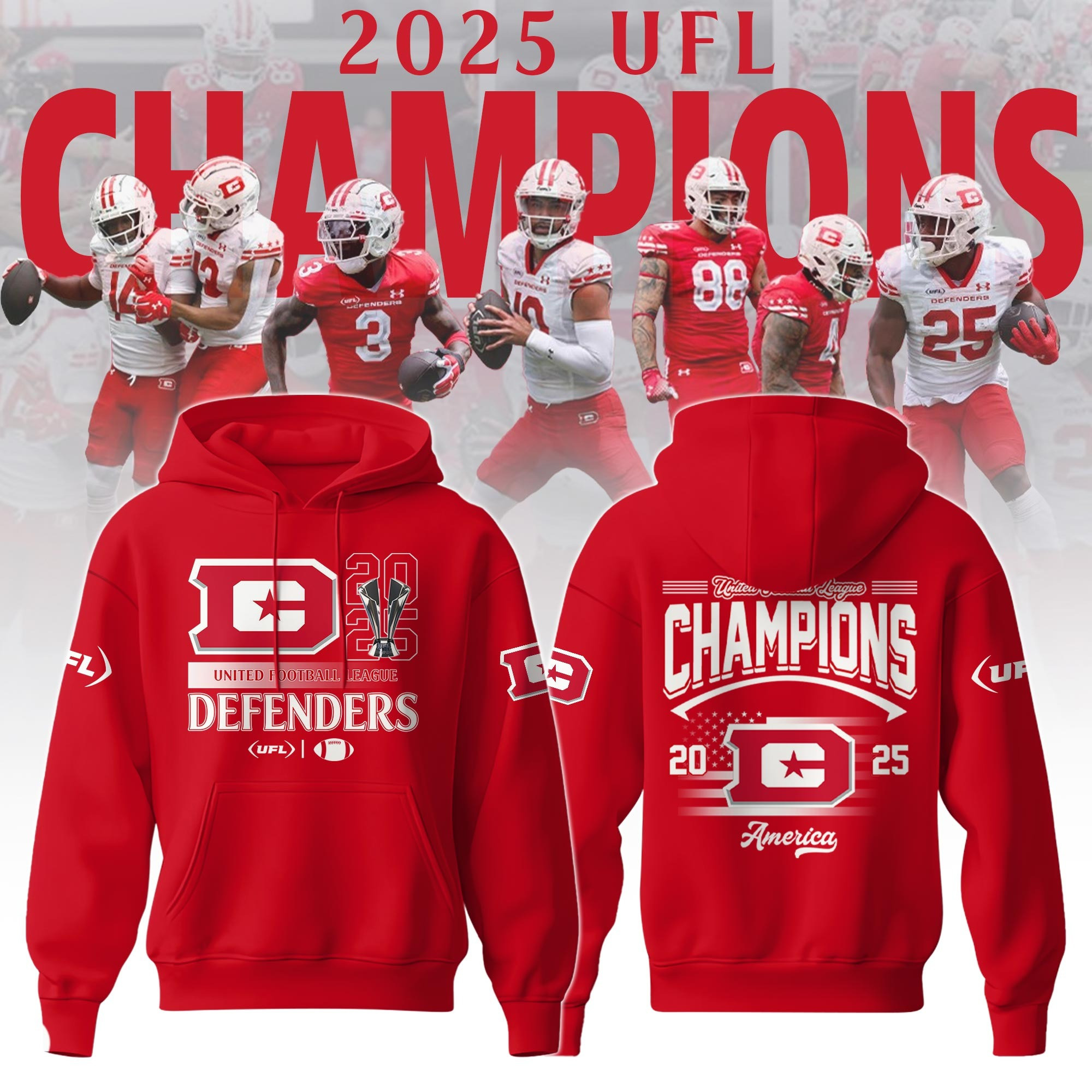 Fontaines DC Defenders United Football League Champions 2025 Hoodie Fan Merch Gift Ideas-1