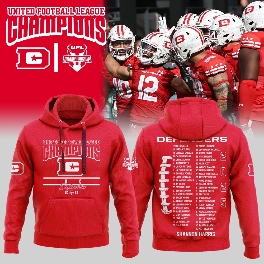 Fontaines DC Defenders United Football League Champions Hoodie 2025 Clothing Fan Merch-1