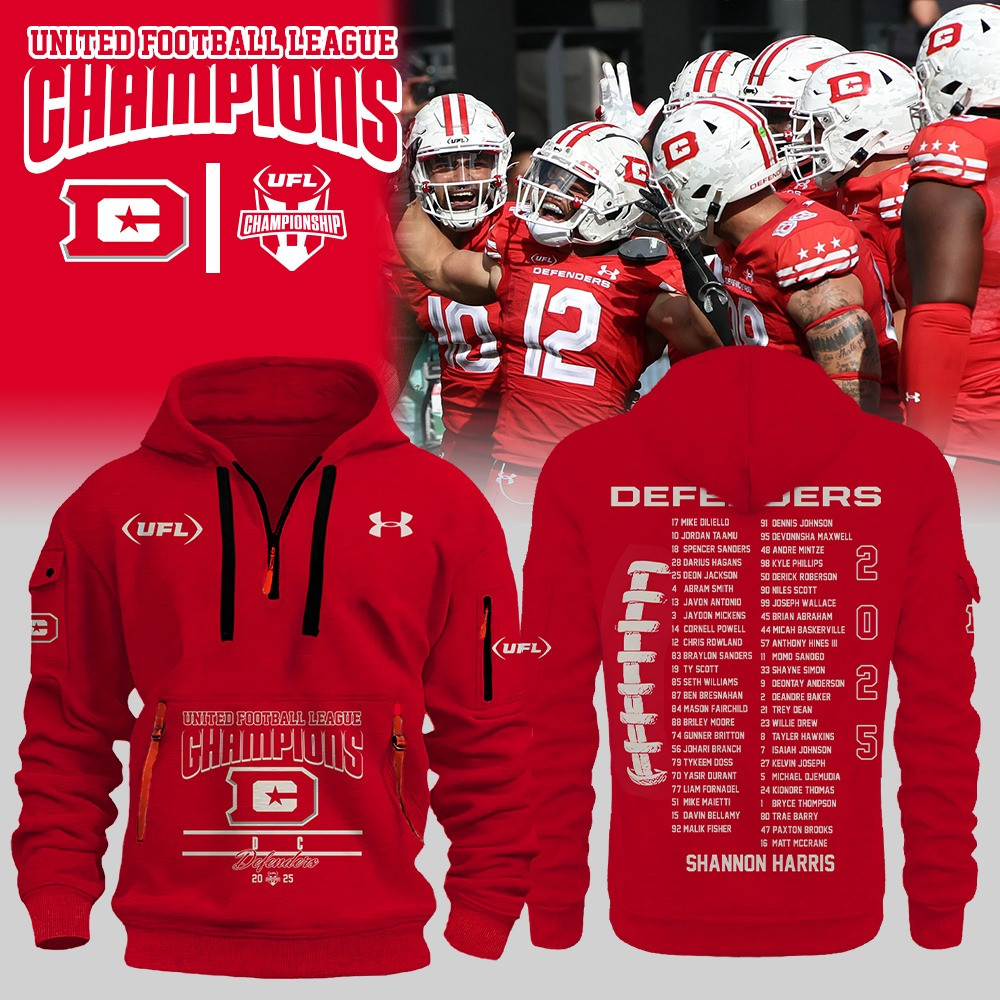 Fontaines DC Defenders United Football League Champions Quarter Zip Hoodie 2025 Apparel-1 Fontaines DC Defenders United Football League Champions Quarter Zip Hoodie 2025 Apparel-1