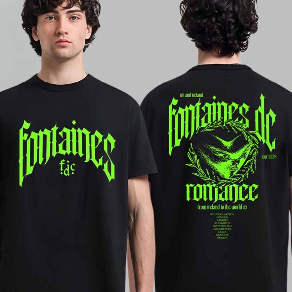 Fontaines DC Romance UK And Ireland Tour 2024 From Ireland To The World T-Shirt Gift Idea For Fans-1