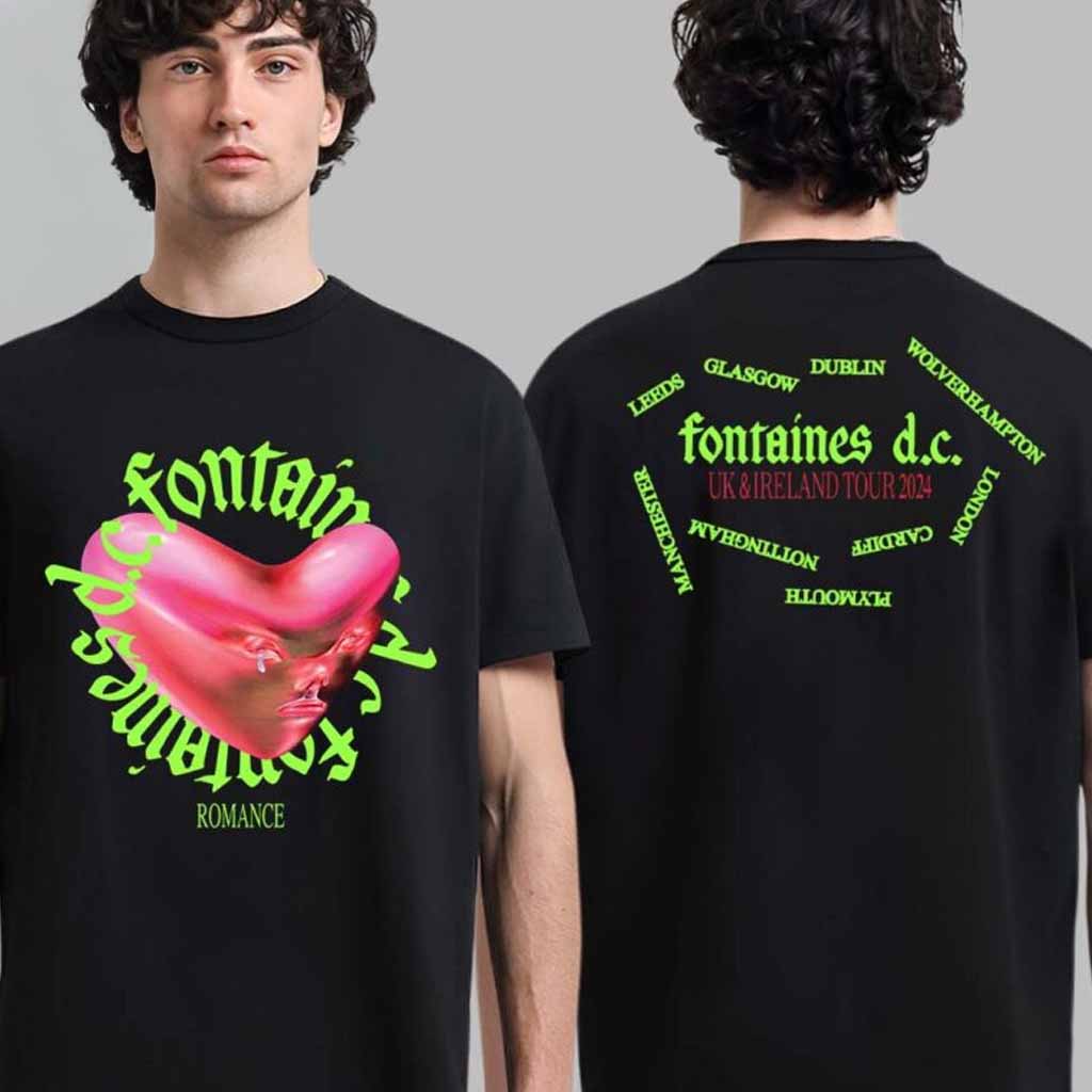 Fontaines DC Romance UK And Ireland Tour 2024 T-Shirt Fontaines DC Merch Him Gifts-1